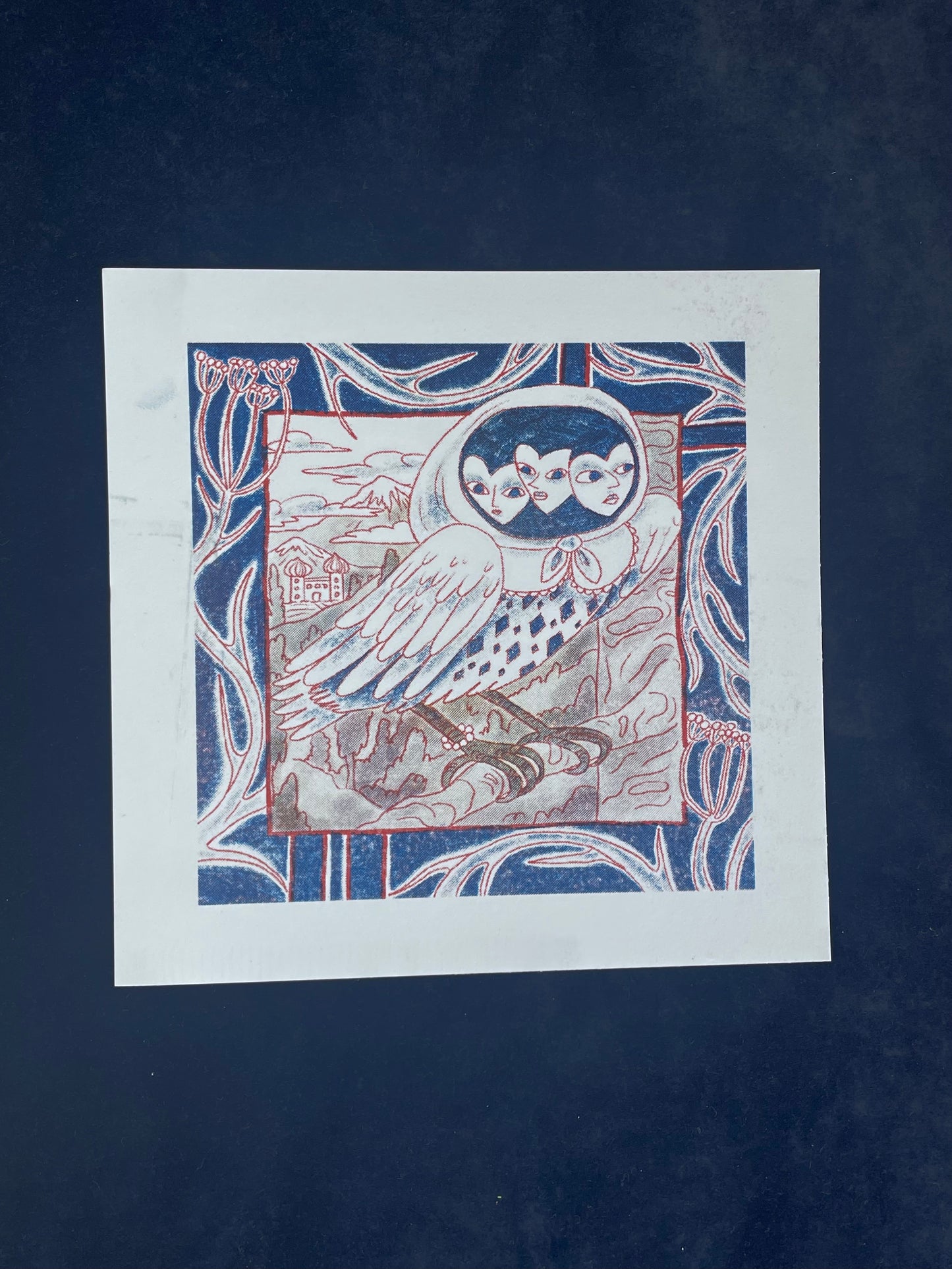 Owl Riso Print