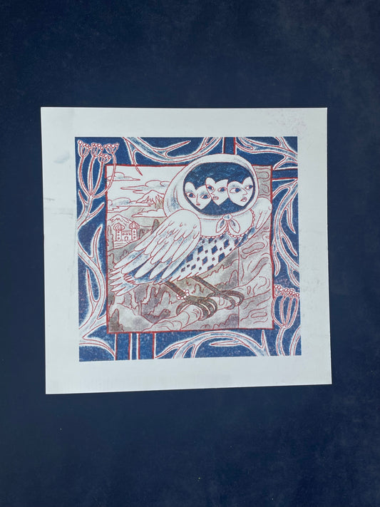 Owl Riso Print