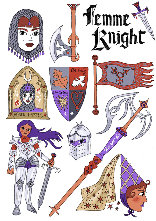 Femme Knight Sticker Sheet