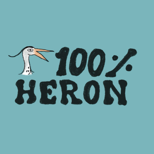 100% Heron Sticker Sheet